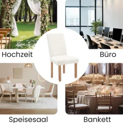 jabeick Stuhlhussen Samt 6er Set, Universell Stretch Stuhlbezug Waschbar für