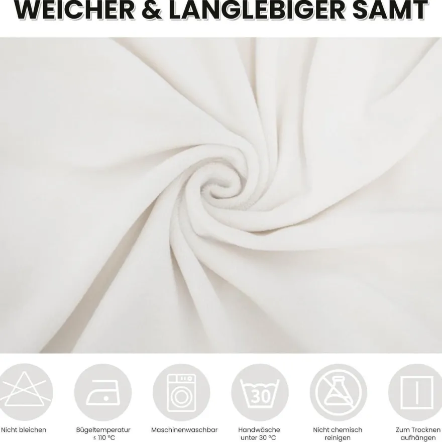 jabeick Stuhlhussen Samt 6er Set, Universell Stretch Stuhlbezug Waschbar für
