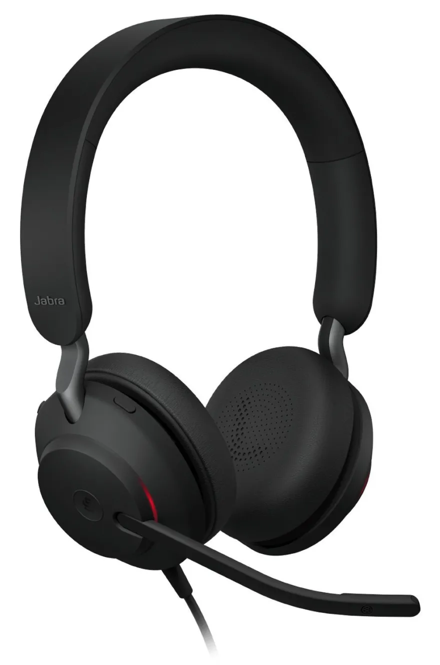 Jabra Evolve2 40 SE Stereo Headset Schwarz - UC-Version, USB-C/A, Busylight -• Headse