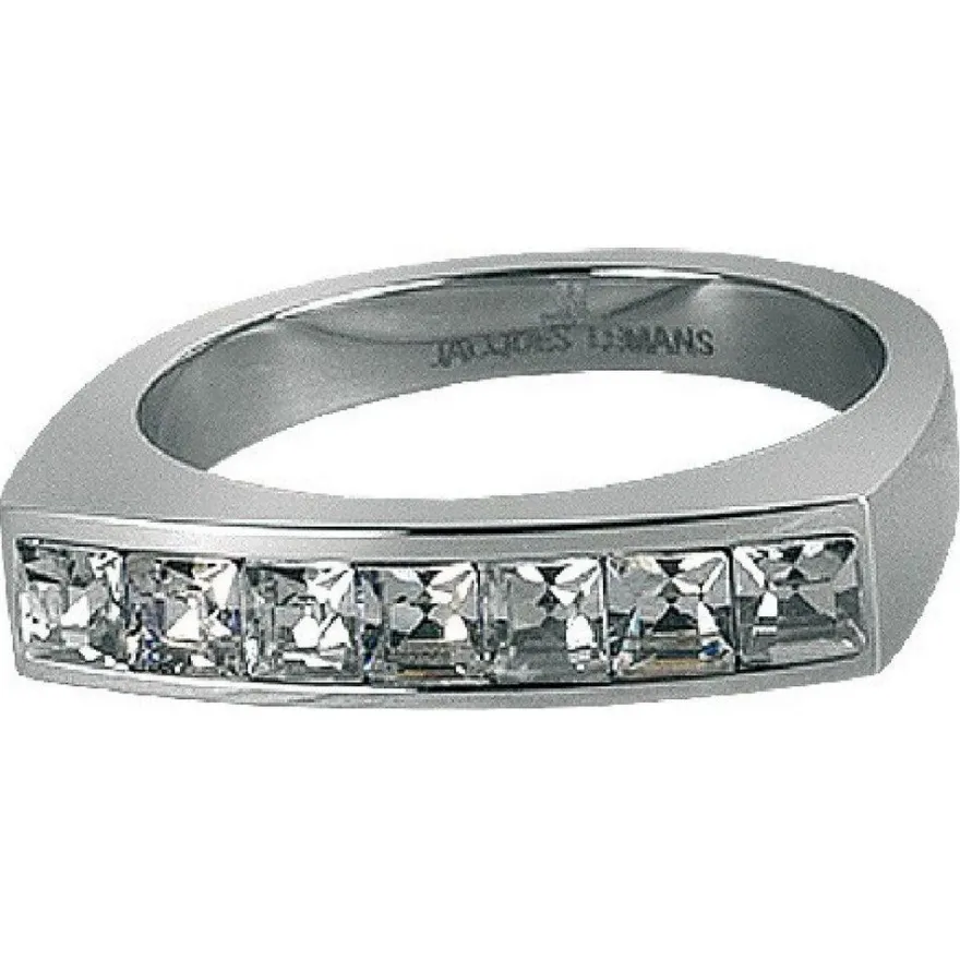 Jacques Lemans Ring Edelstahl mit Swarovski-Steinen S-R46B