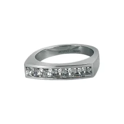 Jacques Lemans Ring Edelstahl mit Swarovski-Steinen S-R46B