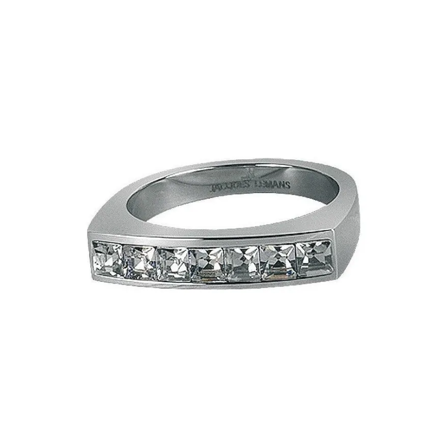 Jacques Lemans Ring Edelstahl mit Swarovski-Steinen S-R46B
