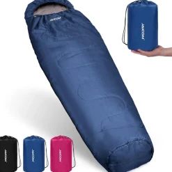 JAICOM Mumienschlafsack 3-4 Jahreszeiten Ultraleicht 800g/1600g, Blau, Kleines