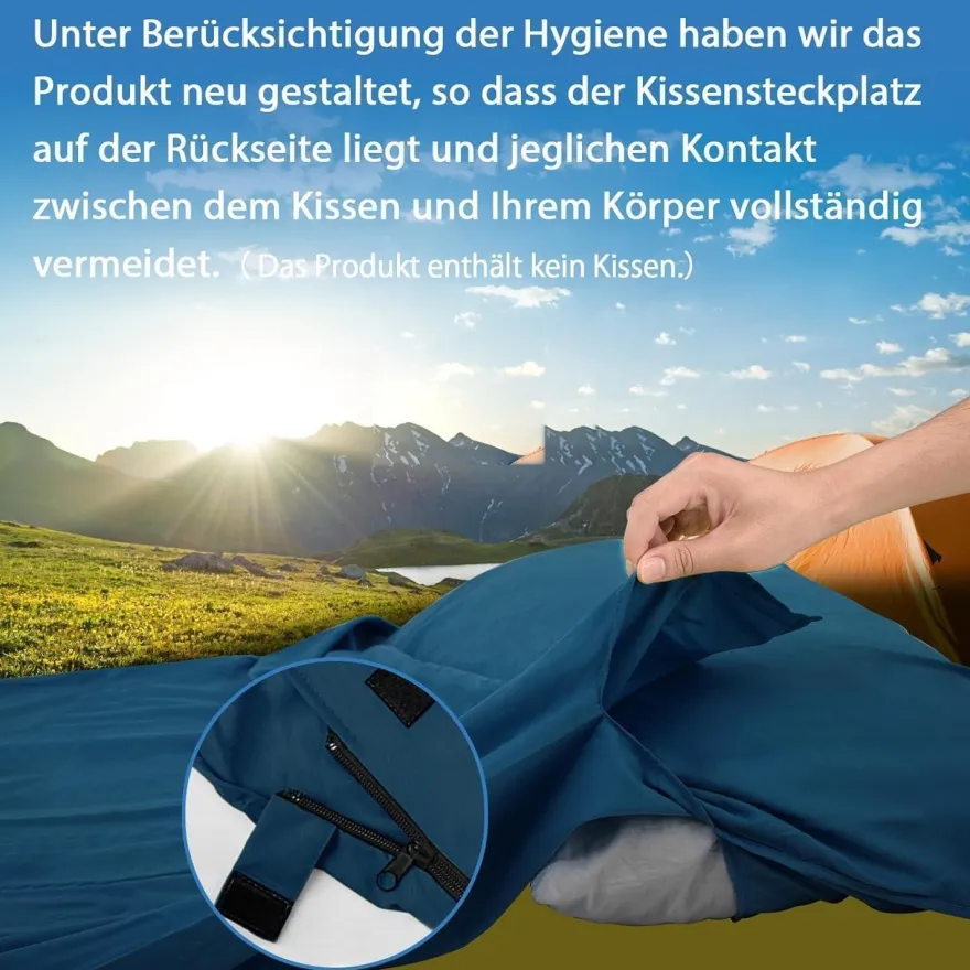 JAICOM Ultraleichter Seideschlafsack für Reise, 2in1