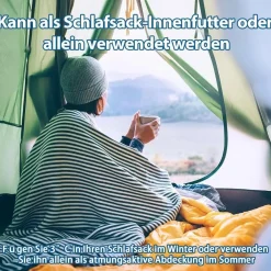 JAICOM Ultraleichter Seideschlafsack für Reise, 2in1