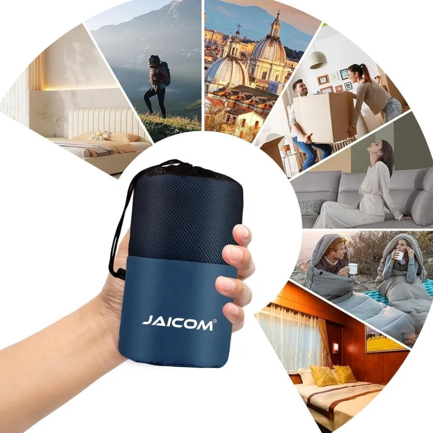 JAICOM Ultraleichter Seideschlafsack für Reise, 2in1