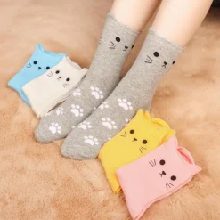 Jeasona 5 Paar Damen Socken Bunt Baumwolle Tiermuster Süß