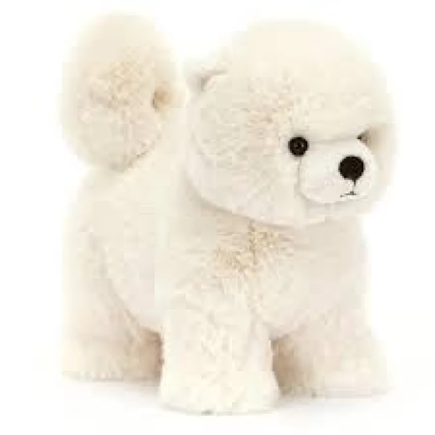 Jellycat Daphne Pomeranian Hunde Plüschtier 25cm Kuscheltier Stofftier Weiß
