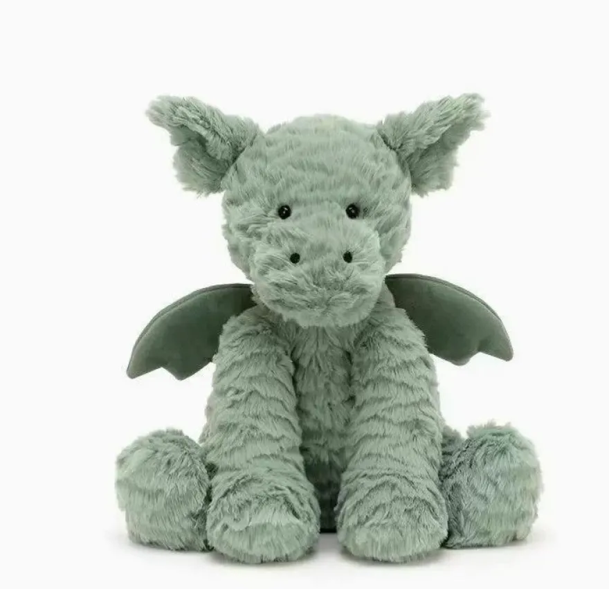 JellyCat - Neu und mit Etikett: Wellenförmiger grüner Dinosaurier, 23 cm