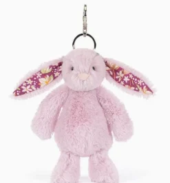 Jellycat Plüschtier-Anhänger, Blumenbusch, lila-bernsteinfarbenes Kaninchen, 10 cm