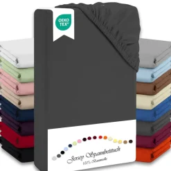 Jersey Spannbettlaken aus 100% Baumwolle - 140-160×200 cm, atmungsaktiv & Öko-Tex