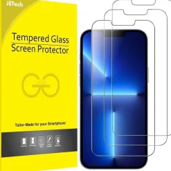 JETech iPhone 13/13 Pro Schutzfolie 6,1 Zoll Gehärtetem Glas 3er Pack