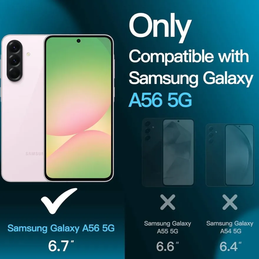 JETech Schutzfolie für Samsung Galaxy A56 5G, 3 Stück, 9H Gehärtetes Glas
