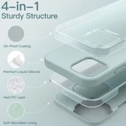 JETech Silikon Hülle für iPhone 12/12 Pro 6,1 Zoll - Stoßfest & Seidig-Weich