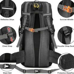 jianyana Wanderrucksack 50L Trekkingrucksack mit Regenhülle, wasserdicht für