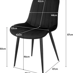 JIJIAN Esszimmerstühle 6er Set, Polsterstühle aus Samt mit Rückenlehne und