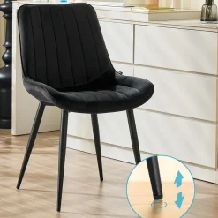 JIJIAN Esszimmerstühle 6er Set, Polsterstühle aus Samt mit Rückenlehne und