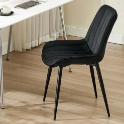 JIJIAN Esszimmerstühle 6er Set, Polsterstühle aus Samt mit Rückenlehne und