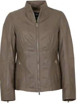 Jilani - Damen Lederjacke Lammnappa dark sand