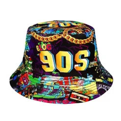 JJDreams Retro 80er 90er Style Unisex Fischerhut, Fashion Bucket Hut, Outdoor