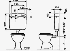 Jomo Aufputz Spülkasten Nixe weiss Tiefspülkasten Jomorit Start-Stop 6 - 9 Liter