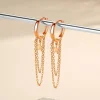 Josfeva Silber Damen Creolen Ohrringe Hängend 925 Sterling Rosegold Tropfen