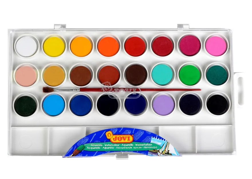 Jovi Wasserfaben 24 Farben je 22ml mit Pinsel