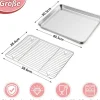 Joyfair Edelstahl Backblech mit Abkühlgitter Set 40.5x30.5x2.5cm