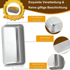 Joyfair Kastenform 3er Set, Edelstahl Brotbackform für Brot/Kuchen/Toast