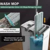 Joymoop Wischmopp Eimer Auswringer Set 8 Mikrofaser-Pads verlängerter Griff