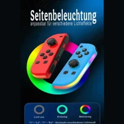 Joypad (L/R) kompatibel mit Switch, Gamepad Controller mit LED/Turbo/Wake-up/Screensh