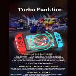 Joypad (L/R) kompatibel mit Switch, Gamepad Controller mit LED/Turbo/Wake-up/Screensh