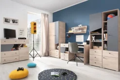 Jugendzimmer Kinderzimmer komplett Davis Set A 5-tlg. Schrank, Schreibtisch, Regale