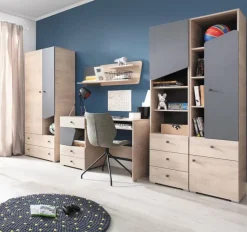 Jugendzimmer Kinderzimmer komplett Davis Set A 5-tlg. Schrank, Schreibtisch, Regale