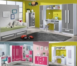 Jugendzimmer Kinderzimmer komplett Gerome Set C 7-tlg. Hochglanz Farbauswahl