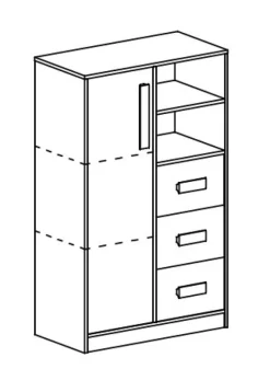 Jugendzimmer Kinderzimmer komplett Gerome Set C 7-tlg. Hochglanz Farbauswahl