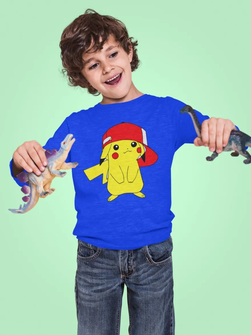 Jungen Bio Baumwolle Kinder T-Shirt Pokemon Pikachu Cappy Pokeball Pika Comic