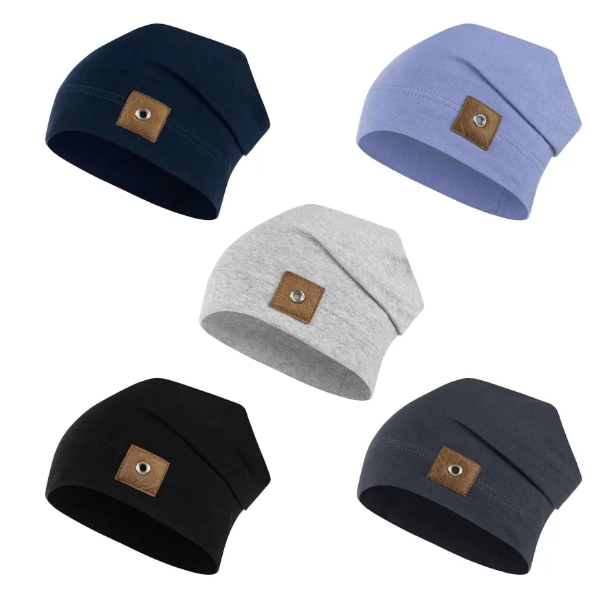 Jungen Mütze Beanie Übergangsmütze Stoff uni Frühling Herbst