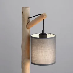 JUST LIGHT 15784-29 GREEN TRIBU Tischleuchte taupe Stoffschirm 1-flammig