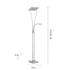 JUST LIGHT 11776-55 HELIA LED Stehleuchte eckig mit Lesearm 3000K dimmbar stahlarben