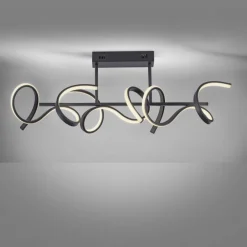 JUST LIGHT 19032-18 LED Deckenleuchte CURLS schwarz 3000K Simply Dim
