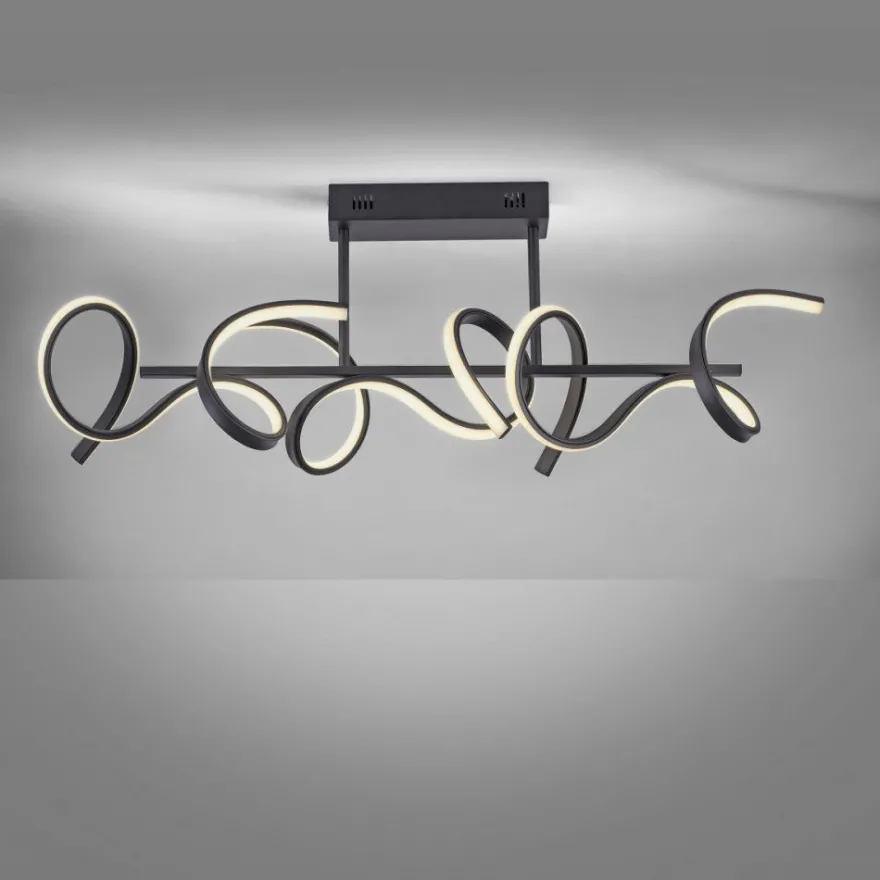 JUST LIGHT 19032-18 LED Deckenleuchte CURLS schwarz 3000K Simply Dim
