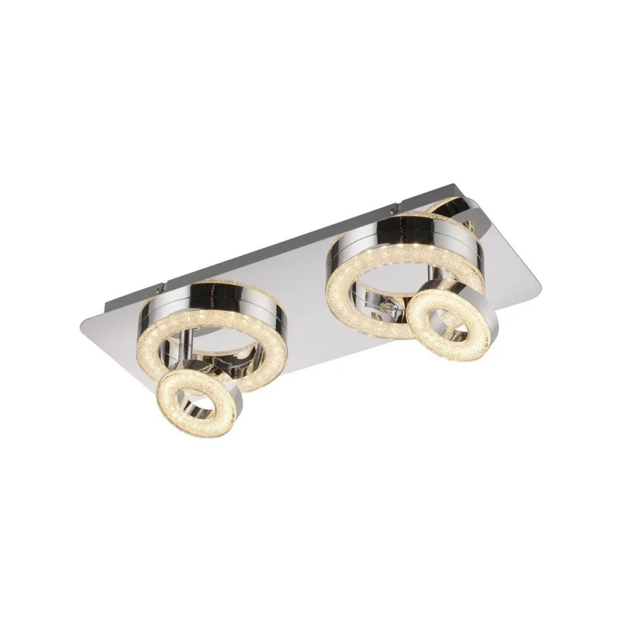 JUST LIGHT 14521-17 LED Deckenleuchte TIM 2-flammig 3000K chrom