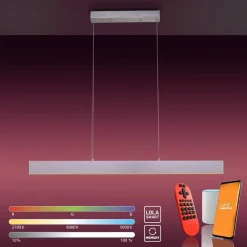 JUST LIGHT 11568-95 LED Pendelleuchte LOLAsmart-Nila Smart Home RGBW stahlfarben