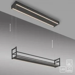 JUST LIGHT 15248-18 Sontura Pendelleuchte schwarz mit Ablagefläche