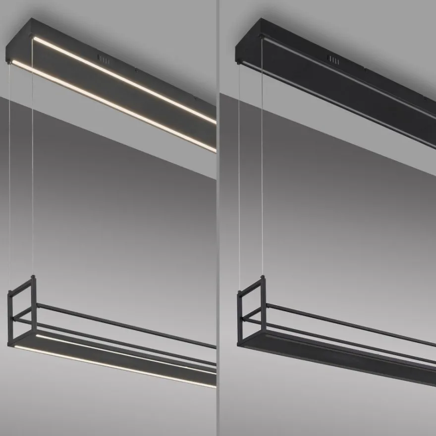 JUST LIGHT 15248-18 Sontura Pendelleuchte schwarz mit Ablagefläche
