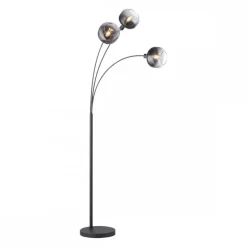 JUST LIGHT 15422-18 ZEA Stehleuchte 3-flammig schwarz rauchglas