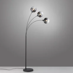 JUST LIGHT 15422-18 ZEA Stehleuchte 3-flammig schwarz rauchglas
