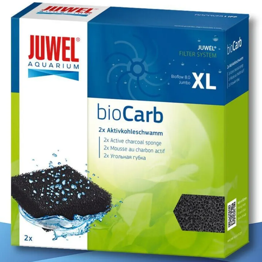 Juwel bioCarb 2x2 Stück Kohleschwamm XL Aquarium Filtermedien Schwamm Watte