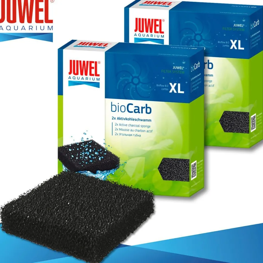 Juwel bioCarb 2x2 Stück Kohleschwamm XL Aquarium Filtermedien Schwamm Watte